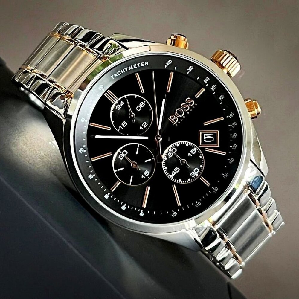 Hugo Boss Men’s Grand Prix Black Dial Chronograph Watch
